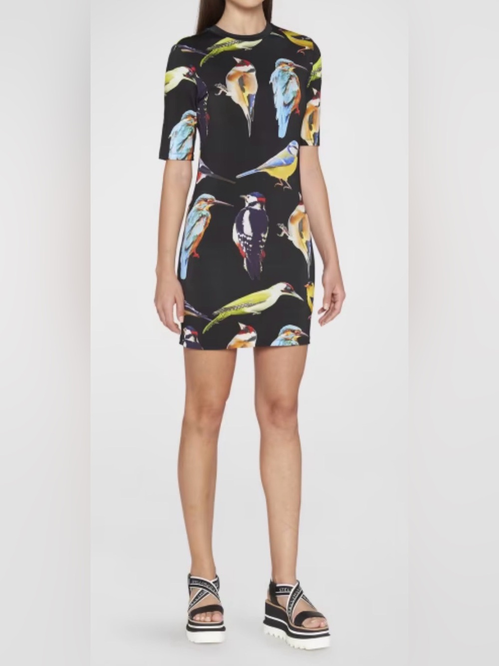 Stella McCartney Bird-Print Jersey Mini Dress